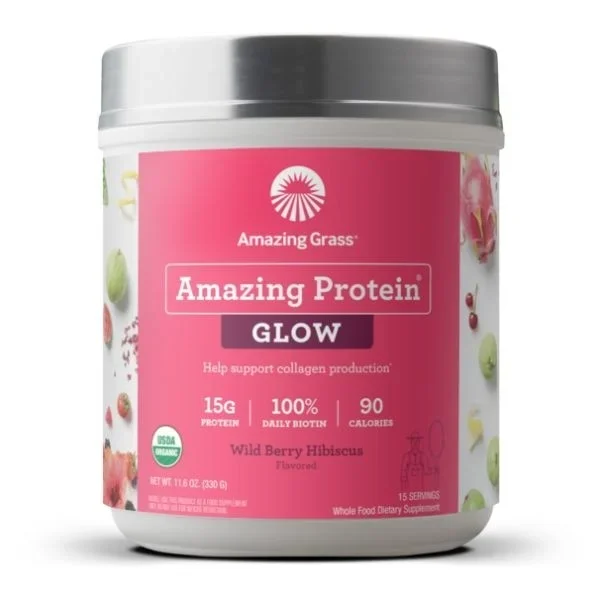 Amazing Grass – Amazing Protein Glow Wild Berry Hibiscus (15 servings)