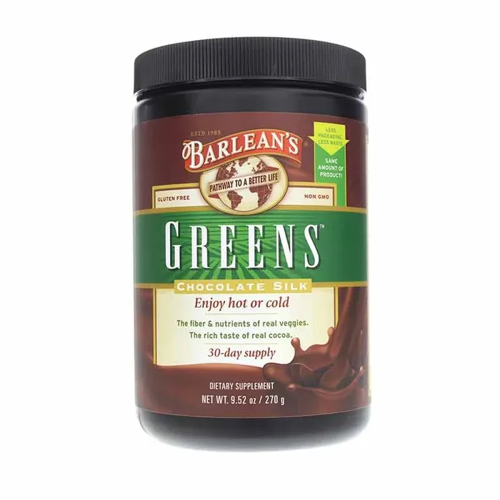 Barleans Organic Oils Chocolate Silk Greens Powder