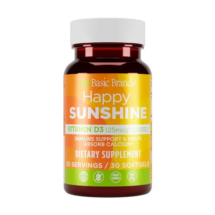 Basic Organics Vitamin D3 1000 IU 30 Softgel