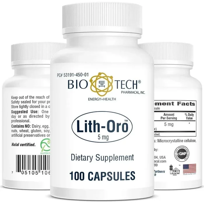 BioTech Lith-Oro 5mg 100 Capsules – 3 Pack
