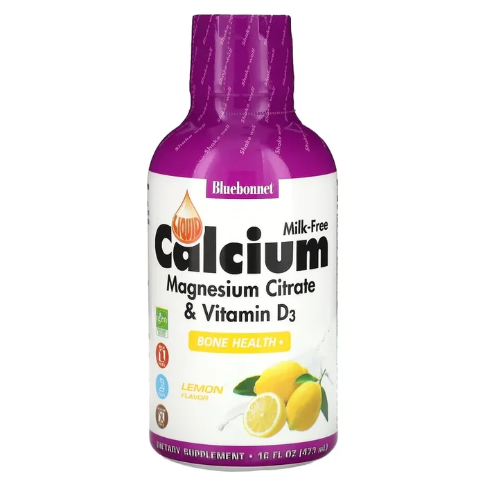 Bluebonnet, Liquid Calcium, Magnesium Citrate & Vitamin D3, Lemon, 16 fl oz (473 ml)