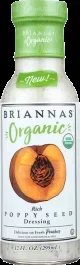 Briannas Organic Rich Poppyseed Dressing-10 oz