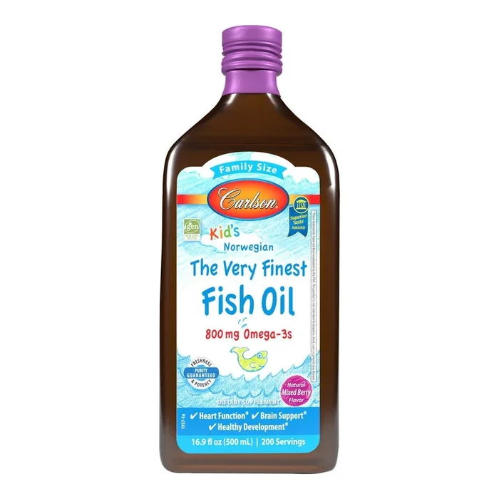Carlson Laboratories The Very Finest Kid’s Fish Oil-800 mg Omega-3s-Mixed Berry-500 mL 16.9 fl oz(500 mL) Liquid