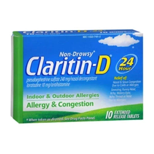 Claritin, 24 Hour Allergy And Congestion, 10 Tabs
