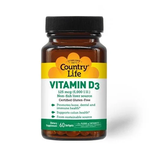 Country Life Vitamin D3 5000 IU 200 Softgel