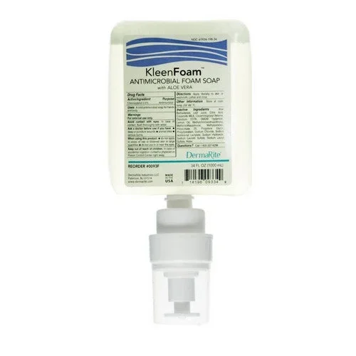 DermaRite, Antimicrobial Soap Kleenfoam Foaming 1,000 mL Dispenser Refill Bottle Unscented, 1000 Ml