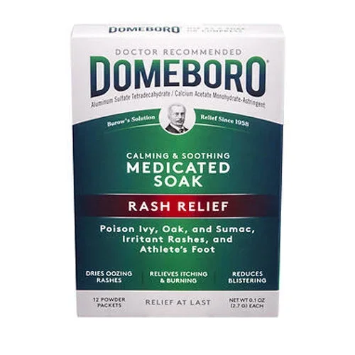 Domeboro, Calming And Soothing Rash Relief Medicated Soak Powder, 12 Packets