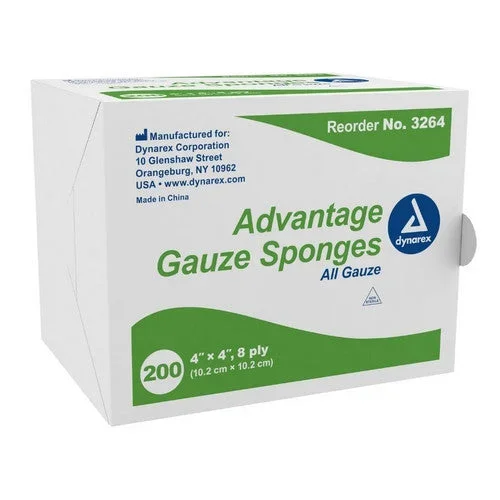 Dynarex, Gauze Sponge 4 X 4 Inch 8-Ply NonSterile 3264, 1 Pack
