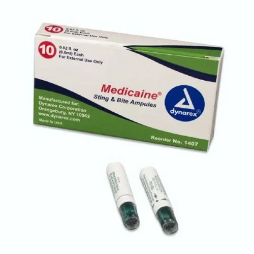 Dynarex, Sting and Bite Relief Topical Swab 6 mL Ampule, 6 Ml, Box Of 10