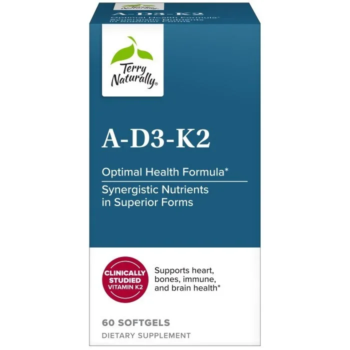 EuroPharma (Terry Naturally) A-D3-K2 – Optimal Health Formula 60 Softgel