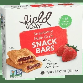 Field Day Strawberry Multi Grain Snack Bars–6 Bars Box-7.8 Oz