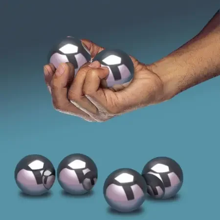 Finger Fitness Spheres – Hand / Arm Exercise Balls Small Silver – A83720