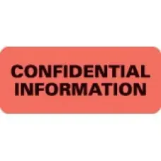 First Healthcare Products – Pre-Printed Label Advisory Label Red Paper CONFIDENTIAL INFORMATION Black Confidential 15/16 X 2-1/4 Inch – 50704