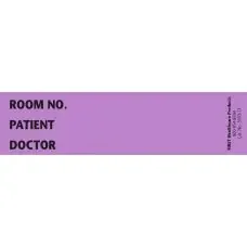 First Healthcare Products – Pre-Printed Label Advisory Label Violet Paper Room No_Paitent_Doctor_ Black Patient Information 1-3/8 X 5-3/8 Inch – 5033-17