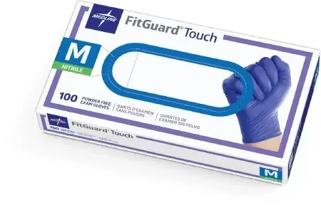 FitGuard Touch – Exam Glove Medium NonSterile Nitrile Standard Cuff Length Textured Fingertips Dark Blue Chemo Tested – FG100M