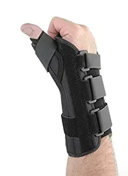 FormFit Thumb Spica with Extension – Thumb Splint X-Small D-Ring / Hook and Loop Strap Closure Right Hand Black – 31202C