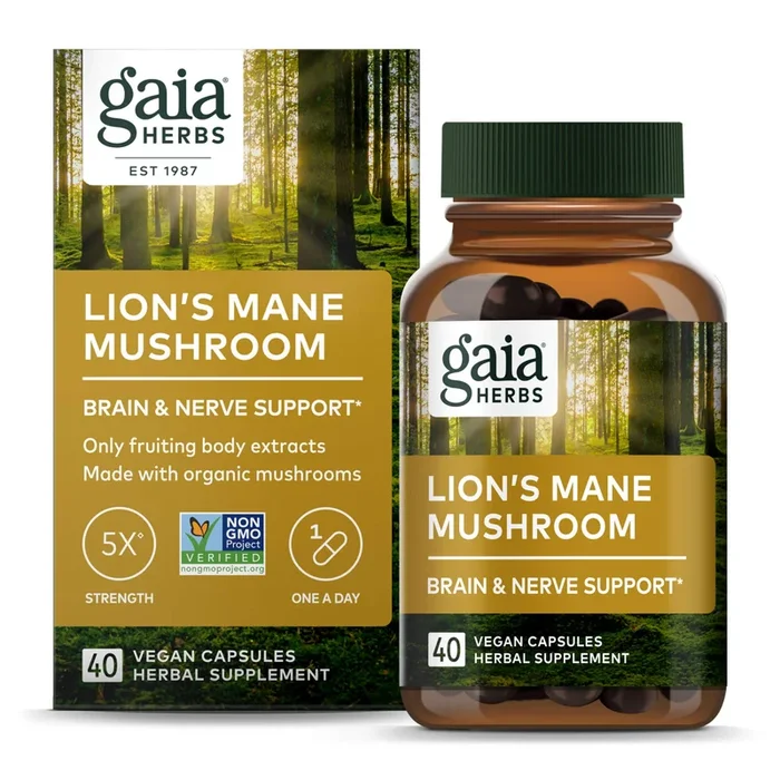 Gaia Herbs Lion’s Mane Mushroom 40 Vcaps