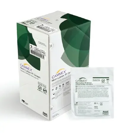 GAMMEX Non-Latex PI Green – Surgical Glove Size 8.5 Sterile Pair Polyisoprene Extended Cuff Length Smooth Light Green Chemo Tested – 20685285