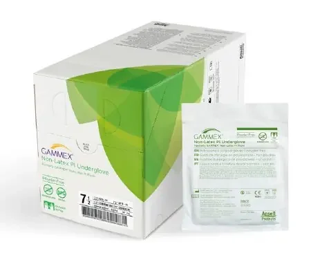 GAMMEX Non-Latex PI Underglove – Surgical Glove Size 7.5 Sterile Pair Polyisoprene Extended Cuff Length Smooth Green Not Chemo Approved – 20687275