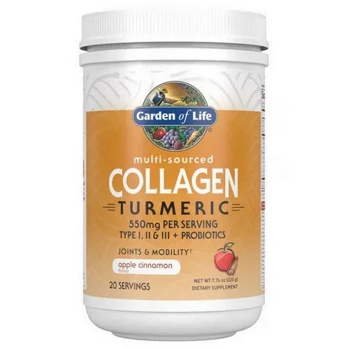 Garden of Life, Multi Source Collagen Turmeric Apple Cinnamon Powder, 7.76 Oz
