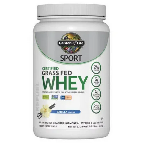 Garden of Life, Sport Certified Grass Fed Whey Protein, 23.28 Oz