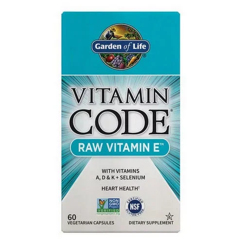 Garden of Life, Vitamin Code, Raw Vitamin E Complex 60 Caps
