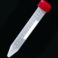 Globe Scientific – Centrifuge Tube Conical Bottom Plain 17 X 120 mm 15 mL Red Screw Cap Polypropylene Tube – 6264