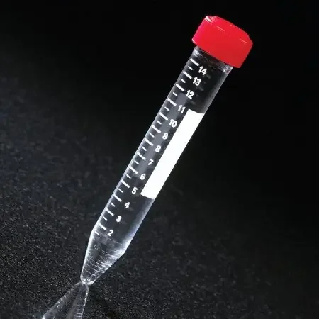 Globe Scientific – Centrifuge Tube Conical Bottom Plain 18 X 120 mm 15 mL Red Screw Cap Polystyrene Tube – 6268