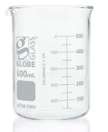 Globe Scientific – Laboratory Beaker Griffin Low-Form Glass 600 mL – 8010600