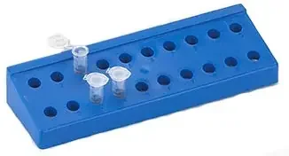 Globe Scientific – Microcentrifuge Microcentrifuge Tube Rack 20 Place 1.5 to 2.0 mL Tube Size Blue 1 X 4-1/2 X 8-2/5 Inch – 456320B