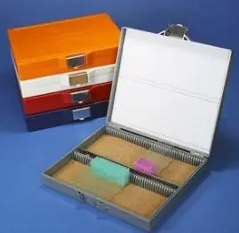Globe Scientific – Slide Storage Box 25 X 75 mm Storage Box and 1 X 3 Inch Microscope Slides Red ABS Plastic / Cork 100 Slide Capacity – 513080R