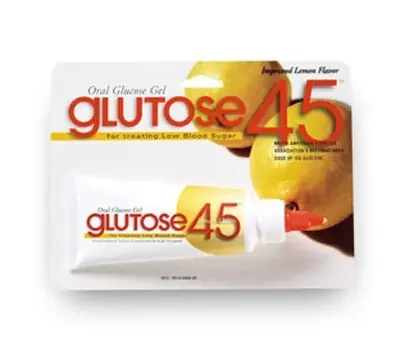 Glutose 45 – Glucose Supplement 112.5 Gram Gel Lemon Flavor – 00574006945
