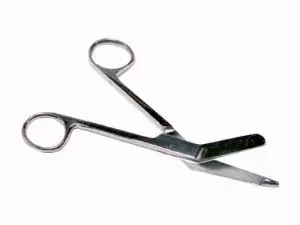 Grafco – Bandage Scissors Lister 6-1/2 Inch Length Surgical Grade Stainless Steel NonSterile Finger Ring Handle Angled Blunt Tip / Blunt Tip – 2609