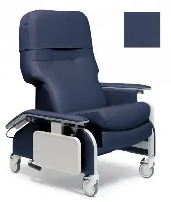 Graham-Field – Clinical Care Drop Arm Recliner Imperial Blue Four Tente Swivel Caster, Three Locking Caster – FR566DG432