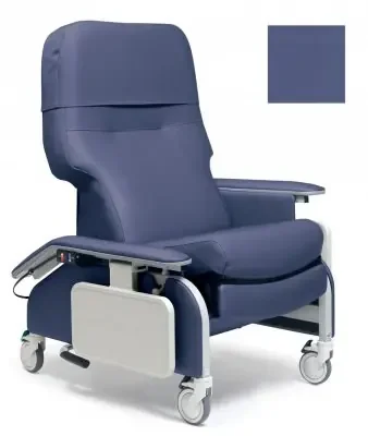 Graham-Field – Clinical Care Drop Arm Recliner Royal Blue Four Tente Swivel Caster, Three Locking Caster – FR566DG454