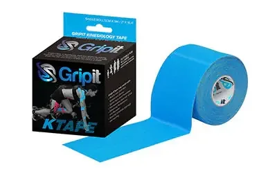 Gripit KTAPE – Kinesiology Tape Cotton / Lycra / Spandex 2 Inch X 5-1/2 Yard Blue NonSterile – 24-0122