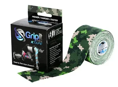 Gripit KTAPE – Kinesiology Tape Cotton / Lycra / Spandex 2 Inch X 5-1/2 Yard Camo NonSterile – 24-0130