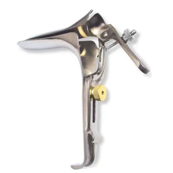Gynex – Vaginal Speculum Greenberg NonSterile Surgical Grade Stainless Steel Short Double Blade Duckbill Right Side Open Reusable Without Light Source Capability – 2801