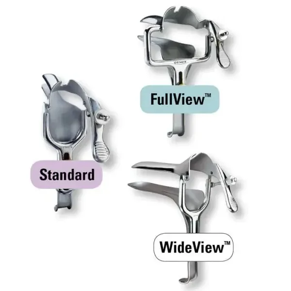 Gynex WideView – Vaginal Speculum Graves NonSterile Surgical Grade Stainless Steel Wide Double Blade Duckbill 40 mm Yoke Opening Reusable Without Light Source Capability – 2782