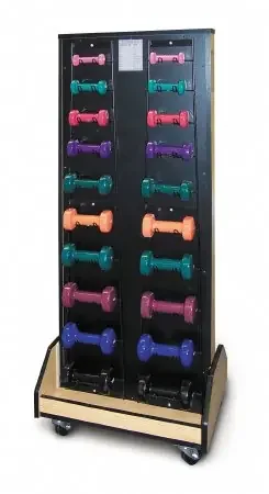 Hausmann Industries – Combo Weight / Dumbbell Mobile Rack 24 W X 57 H X 18 D Inch, 3 Inch Swivel Easy Rolling Caster – 5565