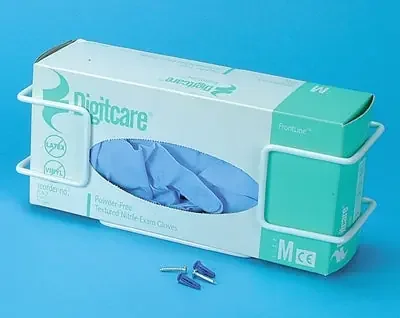 Health Care Logistics – Glove Box Holder Horizontal Mounted 1-Box Capacity White 3-1/2 X 4-1/4 X 11-1/4 Inch Coated Wire – 7430-01