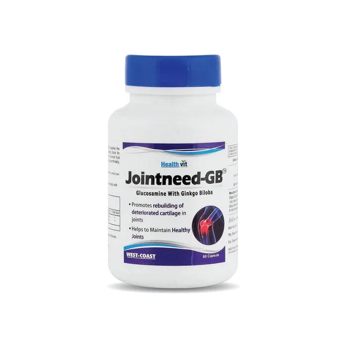 Healthvit Jointneed-GB Glucosamine with Ginkgo Biloba Capsule – 60 Capsules