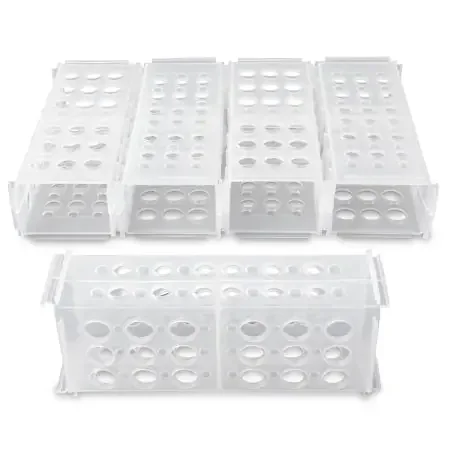Heathrow Scientific – 4-Way Test Tube Rack 60 Place 13 X 75 mm / 13 X 100 mm / 16 X 100 mm / 16 X 125 mm / 17 X 120 mm Natural 2-4/5 X 3-4/5 X 9-1/8 Inch – 120687