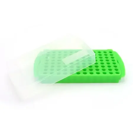 Heathrow Scientific – 96-Well / Reversible Microcentrifuge Tube Rack 96 Place 0.5 mL / 1.5 to 2.0 mL Tube Size Green 53 X 121 X 264 mm – HS2345D