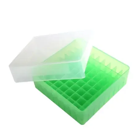 Heathrow Scientific – Cryo Storage Box 1-7/8 X 5-1/8 X 5-1/8 Inch Green Polypropylene 81 Tube Capacity – 120036