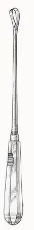 HerMann Medizintechnik – Uterine Curette Sims 11 Inch Length Hollow Handle with Grooves Size 4 Tip Sharp Loop Tip – H170-71011
