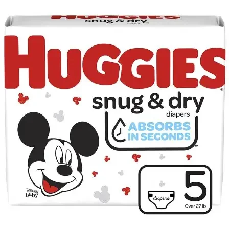 Huggies Snug & Dry – Unisex Baby Diaper Size 5 Disposable Heavy Absorbency – 51473