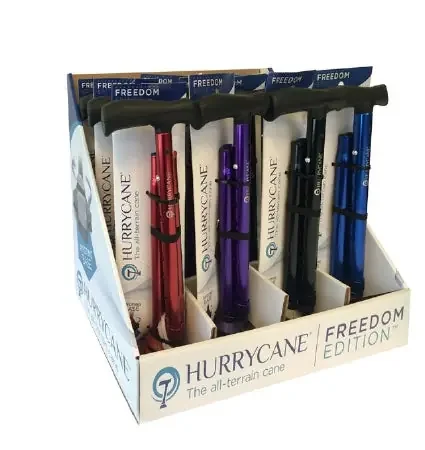 HurryCane Freedom Edition – Folding Cane Aluminum 30-1/2 to 37-1/2 Inch Height Purple – HCANE-PR-C2