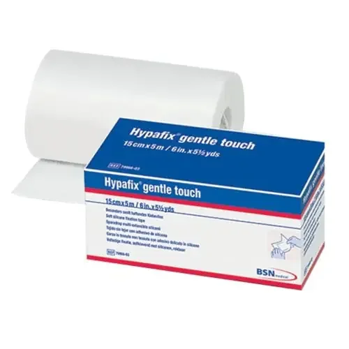 Hypafix Gentle Touch – Dressing Retention Tape with Liner Skin Friendly Nonwoven 2 Inch X 5-1/2 Yard White NonSterile – 7996601