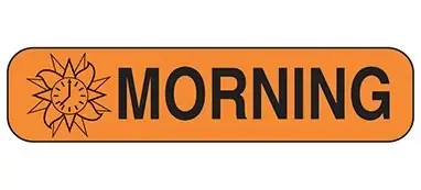 Indeed – Pre-Printed Label Auxiliary Label Orange Paper Morning Black Safety and Instructional 3/8 X 1-5/8 Inch – 2119